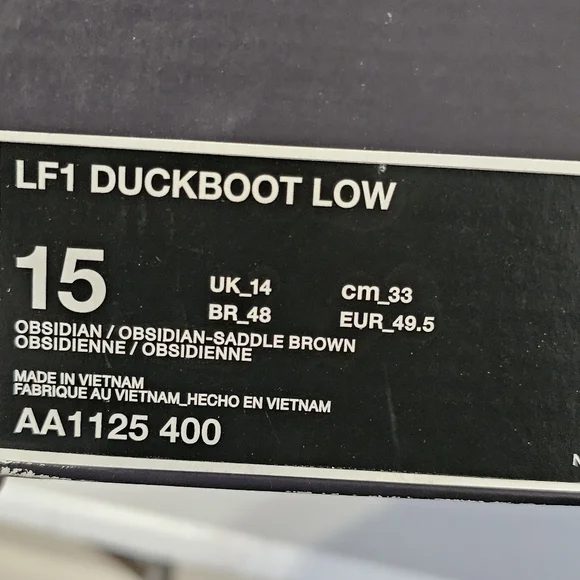 Nike Lunar Force 1 LF1 Duckboot Low Obsidian Saddle Brown Sneakers Men's Size 15 - Picture 9 of 9